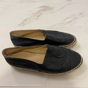 CHANEL BLACK ESPADRILLE
